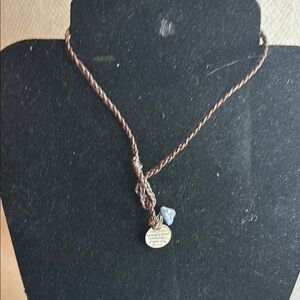 Elegant Brown and Silver Pendant Necklace